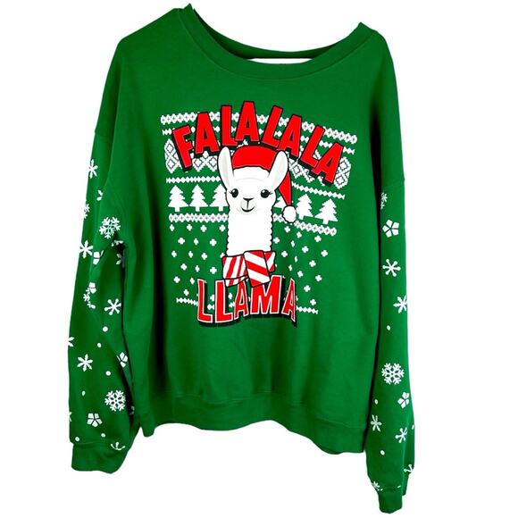 Wound Up Llama Christmas Holiday Sweatshirt Size XXL Junior Size - Picture 1 of 8
